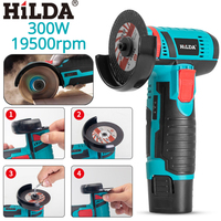HILDA 12V Mini Angle Grinder Rechargeable Wireless Grinder Cordless Polishing Machine 300W Electric Diamond Grinding Power Tool