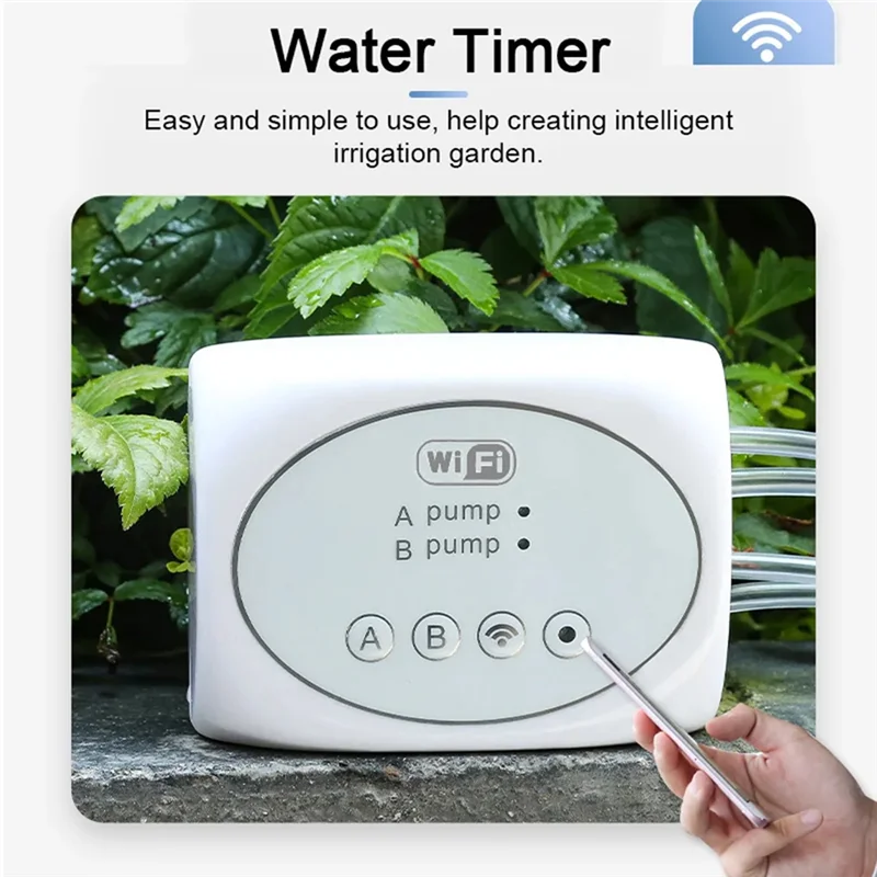 ABHI-Wifi contrôleur d'irrigation de jardin intelligent plante système d'irrigation goutte à goutte automatique Kit contrôle de téléphone portable (10M 15Pots) facile à installer