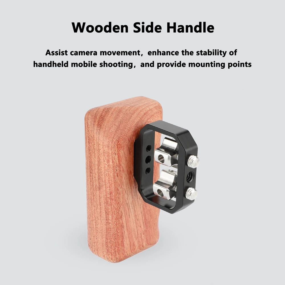 قفص كاميرا كامل من CAMVATE مع مقبض جبن علوي من الألومنيوم وقبضة مقبض خشبي يسار وحوامل أحذية لكاميرات باناسونيك GH5 DLSR