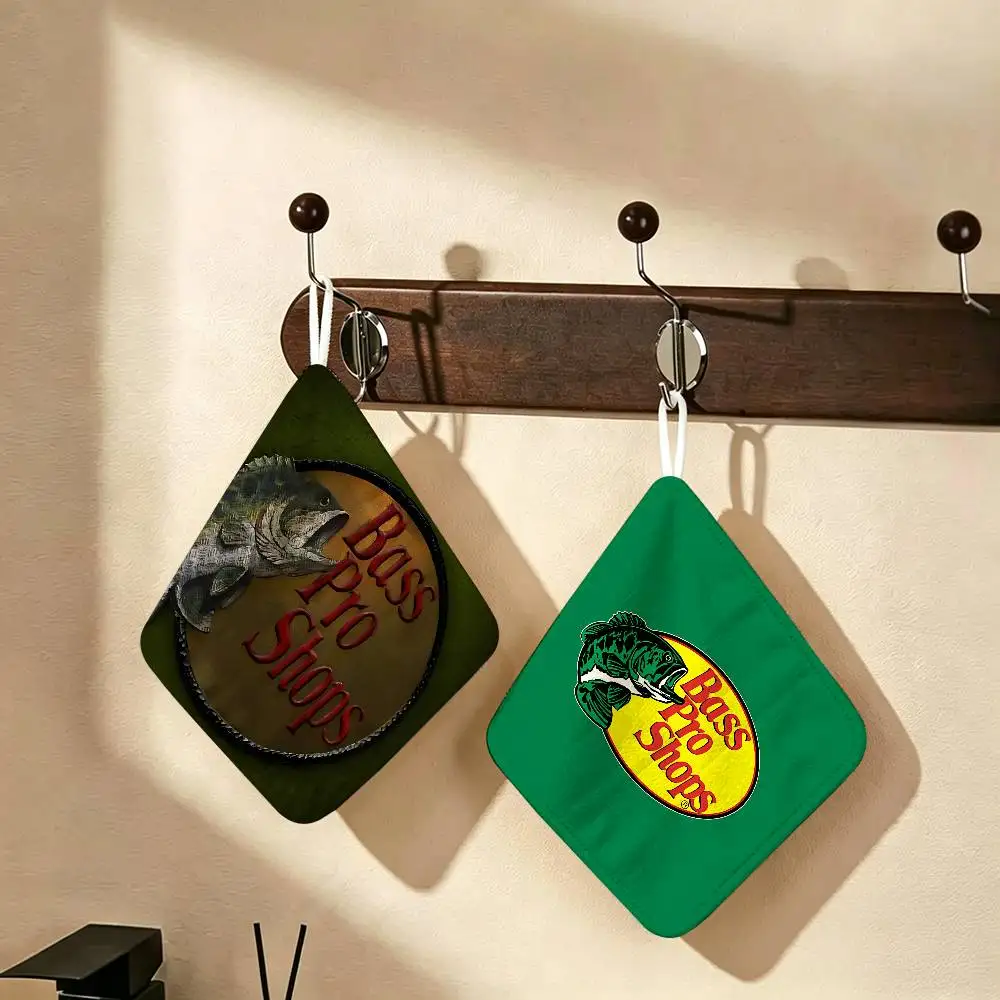 Outdoor B-Bass P-Pro S-Shops Hanging Kitchen Towel, Polyester Cotton Material, Multipurpose Hand Wiping Towel for Family