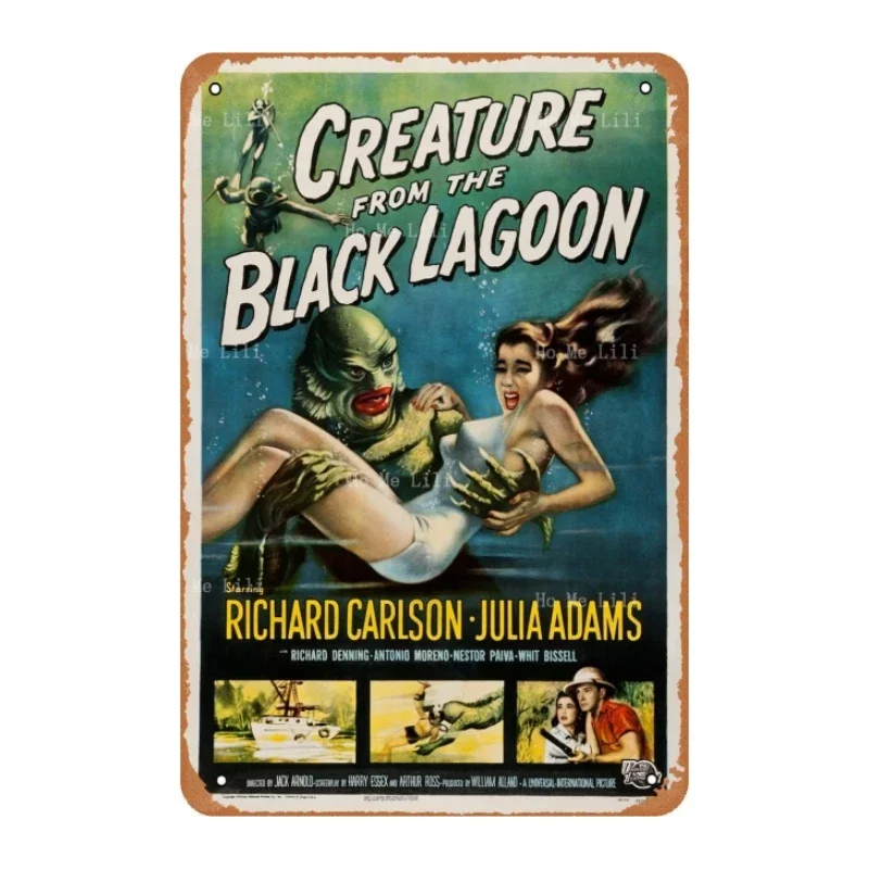 Creature From The Black Lagoon Movie Poster Retro Metal Sign Vintage Tin Sign For Bar Man Cave Cafe Home Wall Decor Man Cave