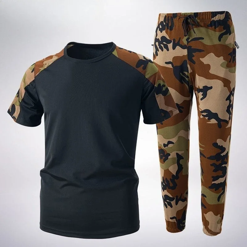 

Camouflage Male T Shirt Trousers Sets Print Graphic Kpop Outfits Fashion Man 2025 Aesthetic Chic Tee Casual Cool Men's Pants Set