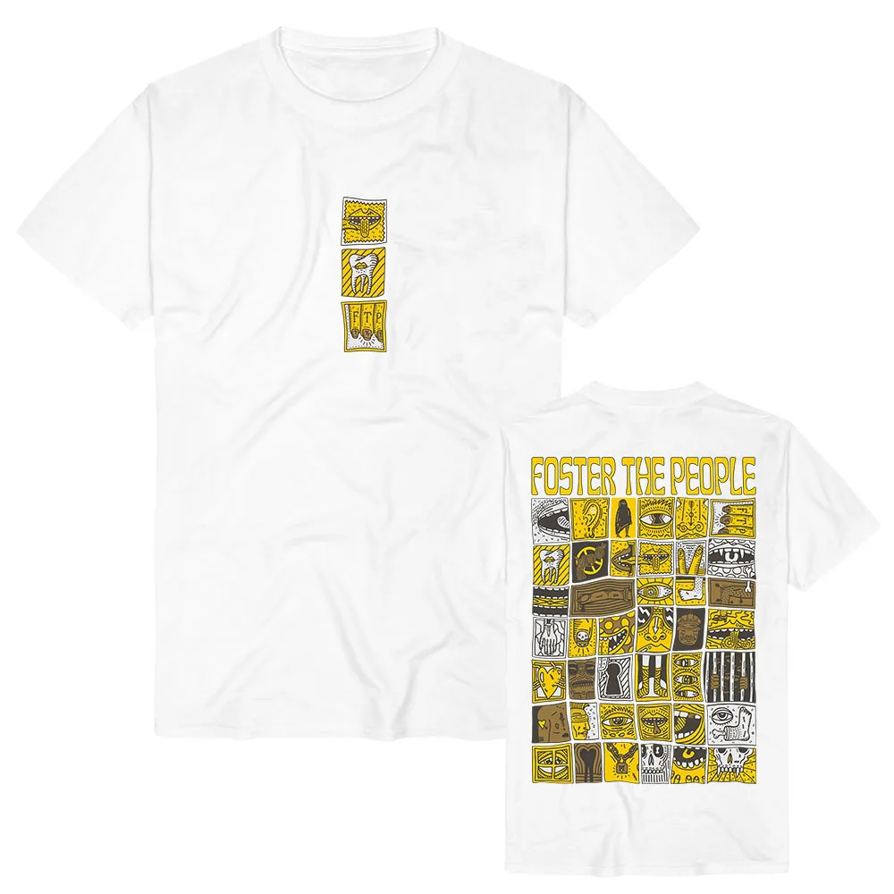 Foster The People Block Tees Unisex Streetwear Summer Short Sleeve Cotton T-shirt Fashion Design Graphic Print Merch Soft Tshirt