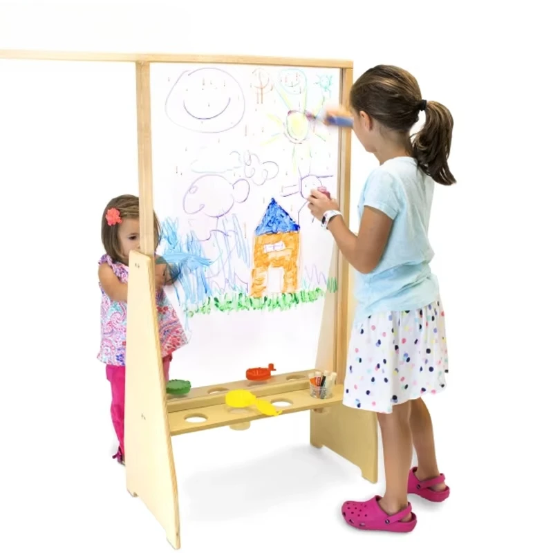 Kindergarten wooden art easel drawing board outdoor gym children's art activities creative games crafts