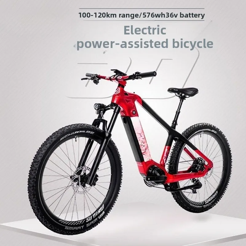 Electric bicycle, lithium battery mid-torque motor, carbon fiber frame