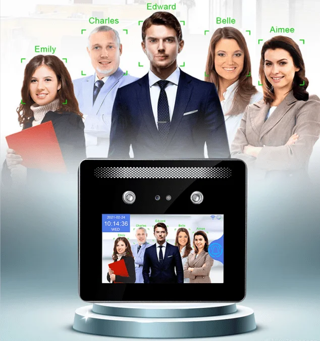 5 inch display AI face access control Staff Attendance face recognition biometric machine machine