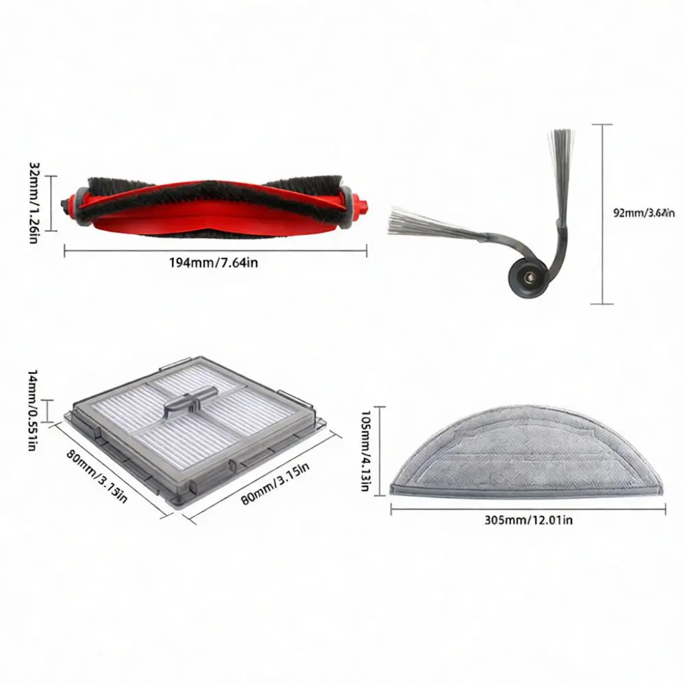 For Roborock Q10 S5 Q10VF Robot Vacuum Cleaner Replacement Spare Parts Main Brush Mop Cloth Filter Side Brush Kit Maintenance