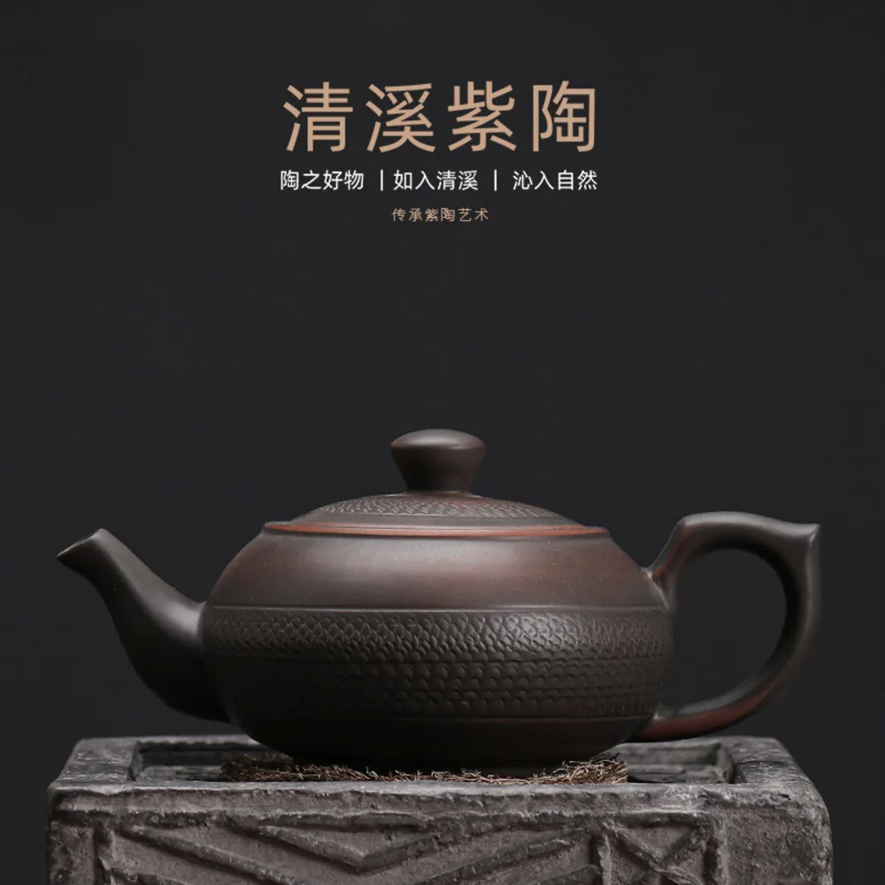 

Qingxi Purple Pottery Long Idle Pot Manual Jump Knife Unglazed Polished Iron Tyre Teapot Single Pot Ceramic Kung Fu Tea Infuser