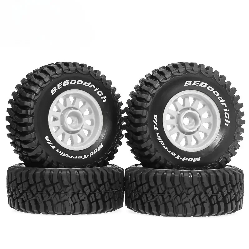 4Pcs 70mm Rubber Tires & Rims Set, Ready to Run Upgrade Wheels for 1/14 MJX HYPER GO 14301 14302, 1/16 JJRC Q130 RC Car