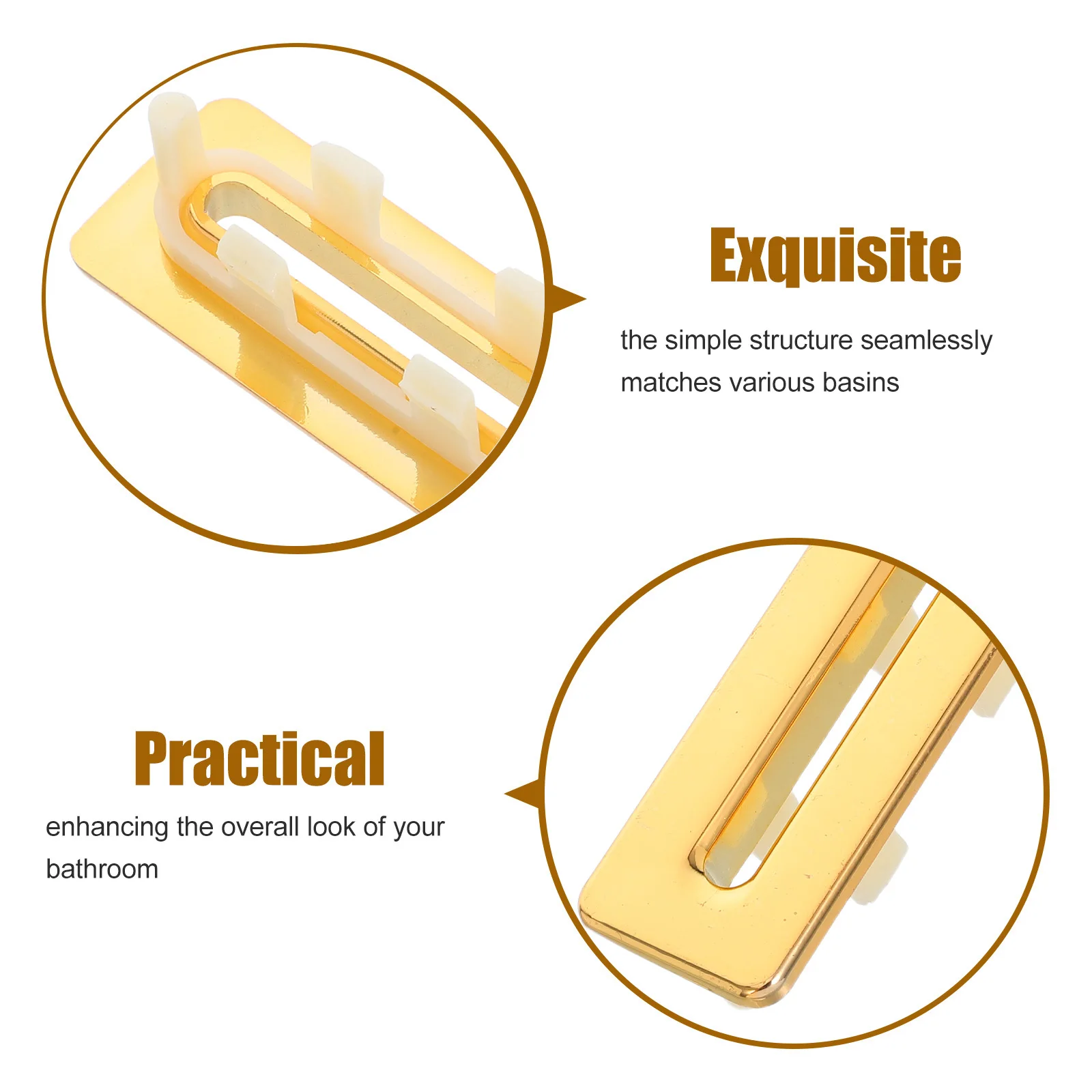 2Pcs Bathroom Sink Overflow Cover Zinc Alloy Insert Cap Versatile Fit for Kitchen Basin Clean Trim Design Basin Cover