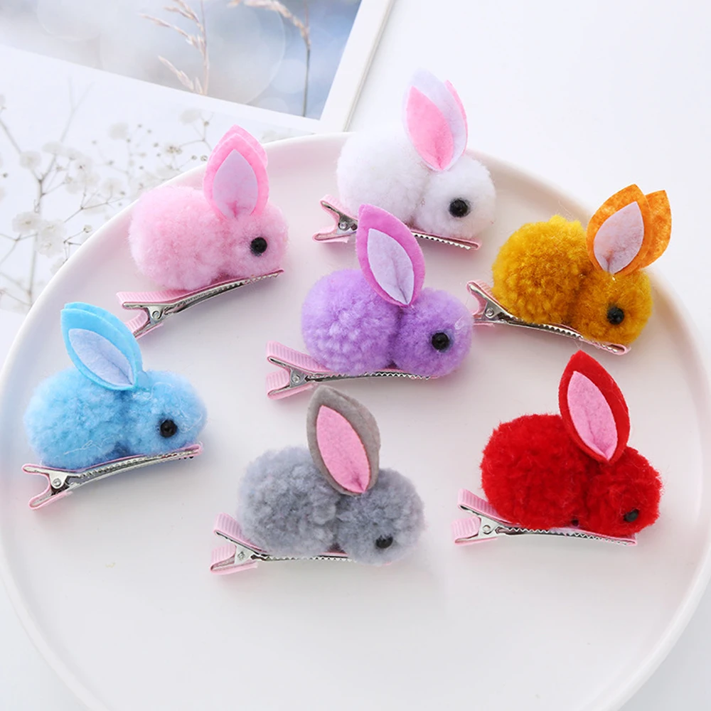 

Easter Bunny Hair Clip Little Bunny Hair Clip Plush Side Hair Clip Sweet Rabbit Women Kid Hair Clip Happy Easter Day Party Decor