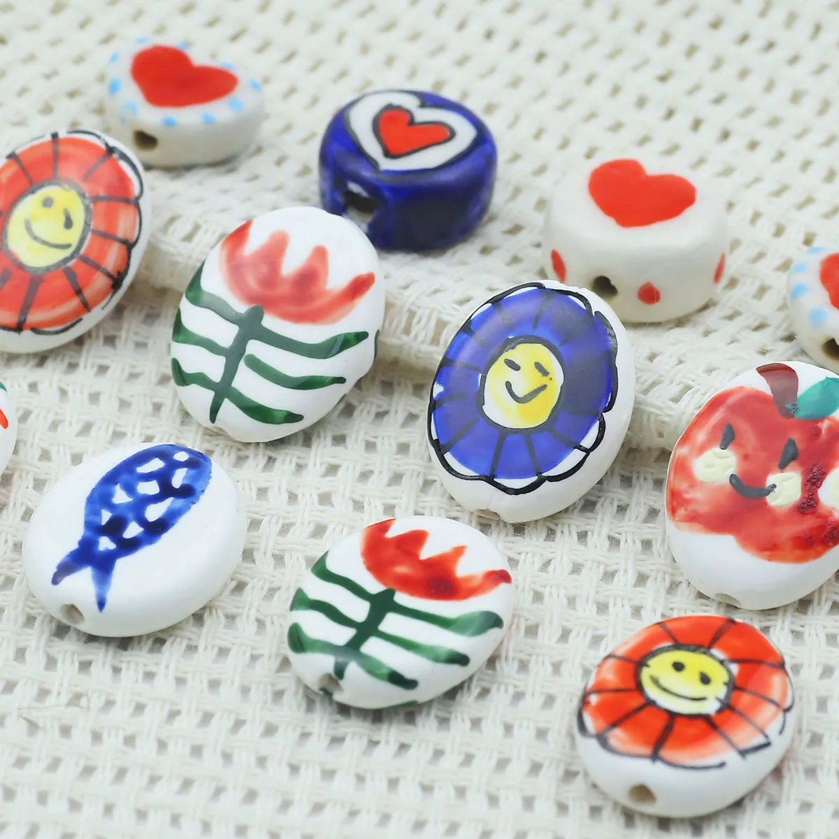 1pcs 12-20mm Heart Shape muti Color Ceramic Spaced Loose Beads For Jewelry Making Bracelet Necklace Keychain DIY Accessories