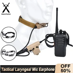 Tactical laringeo gola Mic Eaphone auricolare microfono Walkie auricolare Radio U94 PTT per Kenwood BaoFeng UV-5R UV-5X UV-82