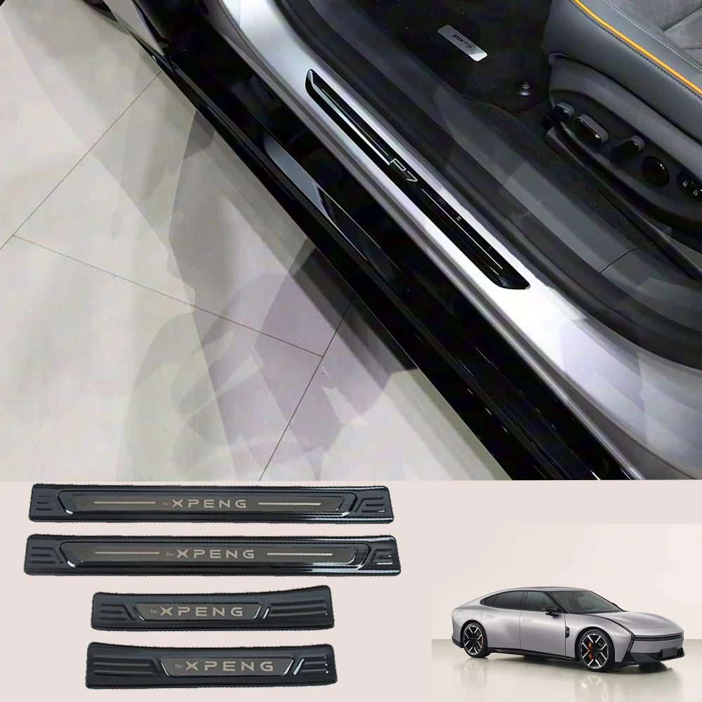 

For Xpeng P7 2025 Car Door Sill Scuff Plate Protector Accessories Stainless Steel Anti-Scratch Guard Trim Styling Stickers 4PCS