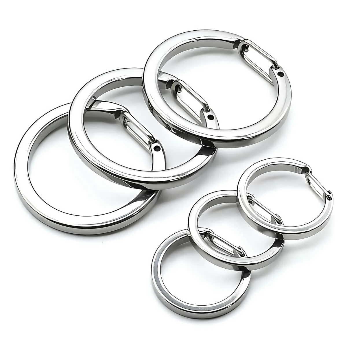 3–5 Stück Edelstahl-Schlüsselanhänger, Federverschluss, Haken, Schlüsselanhänger, C-Form, Schlüsselanhänger, Halter, Anhänger, Rucksack, Karabiner, Schnalle