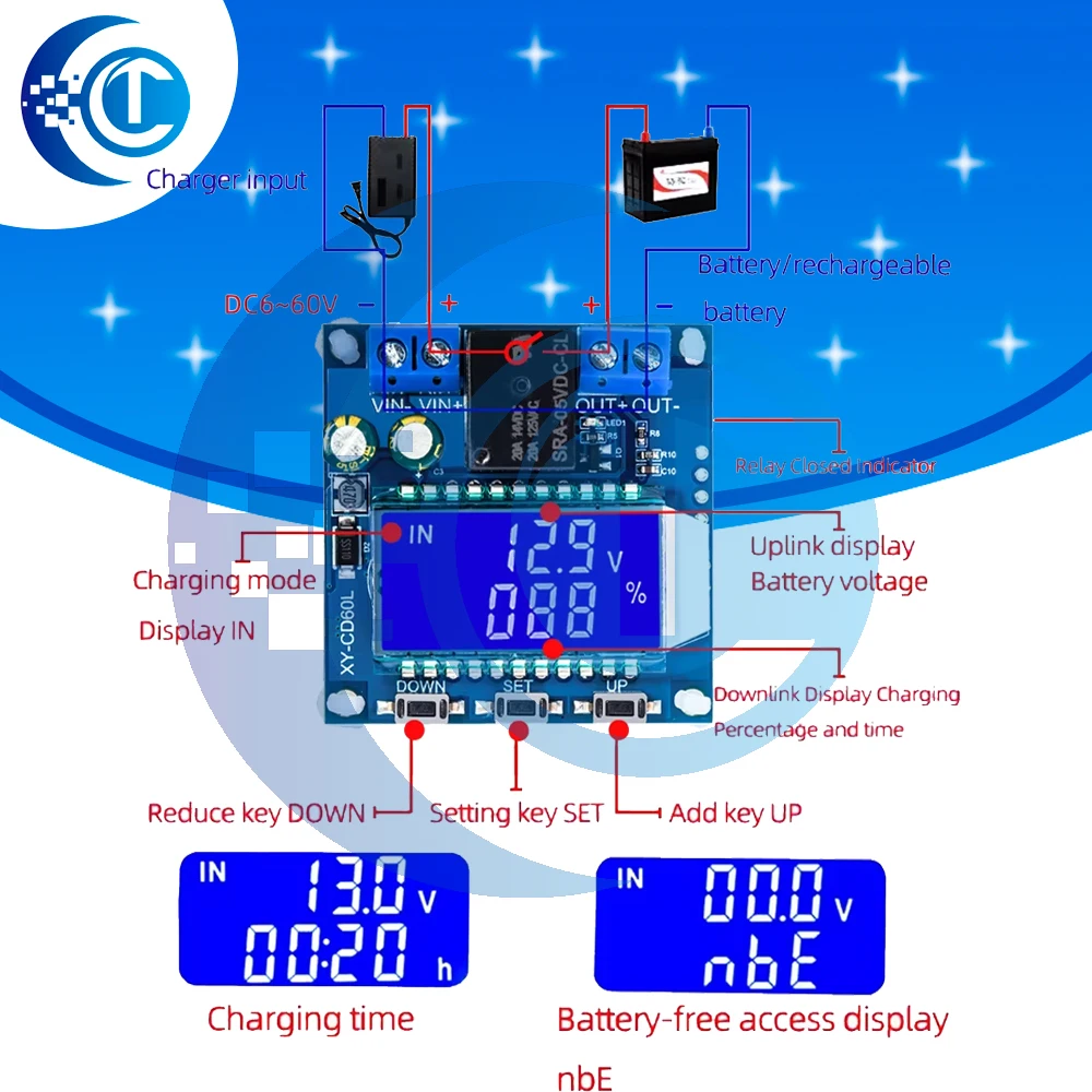 CD60L Solar Batterie Ladegerät Controller 12V 24V 48V Lade Entladung Control Modul Unter spannung Strom schutz Bord
