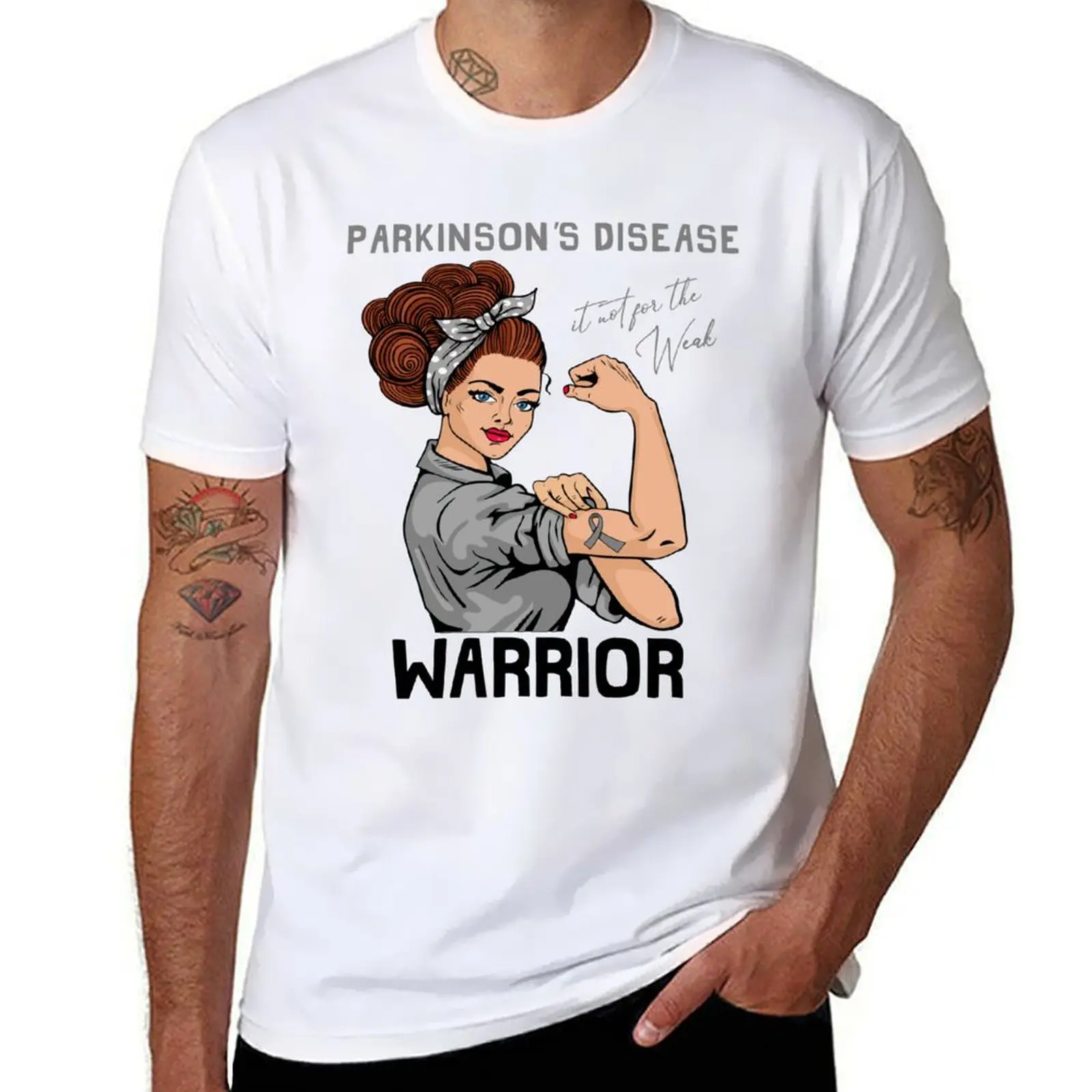 

T-Shirt cotton For Not The It's DISEASE Warrior shirt Weak man t shirt plain t heavy PARKINSON'S man
