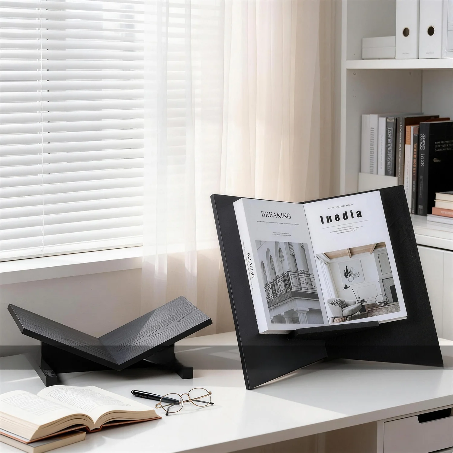 Modern Minimalist Wooden Bookshelf Magazine Rack Hotel Sample Room Sales Office Study Decorative Accessories Home Decoration