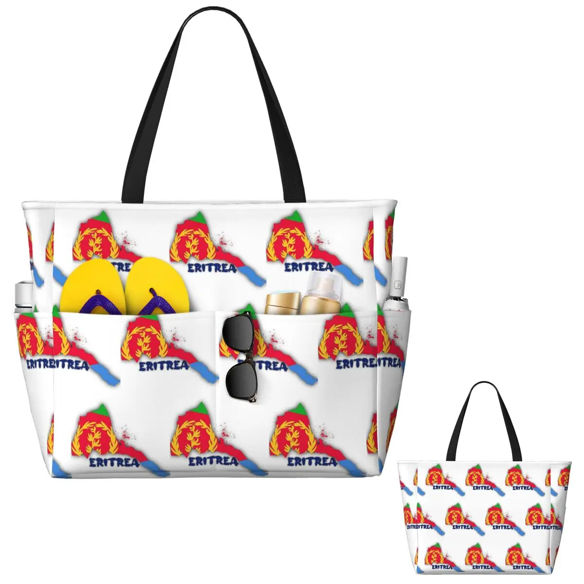 

Пляжная большая сумка с флагом Эритреи, спортивная спортивная сумка для занятий йогой, большая большая сумка, женская дорожная сумка, сумка для фитнеса