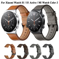 Skórzany pasek 22 mm do zegarka Xiaomi Mi Watch S1 Aktywna bransoletka do zegarka Xiaomi Watch 2 Pro Color 2 S2 S3 Wymienny pasek na nadgarstek