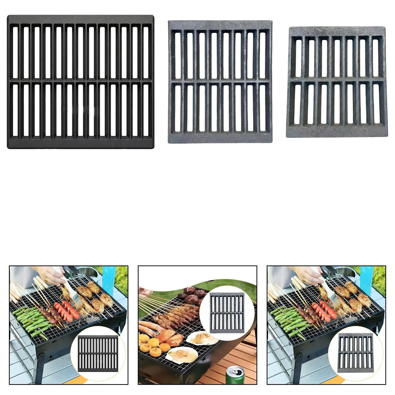 Matte Cast Iron Grill Grate for Barbecue Iron Fire Pit Outdoor Grill Replacement Efficient Heat Retention