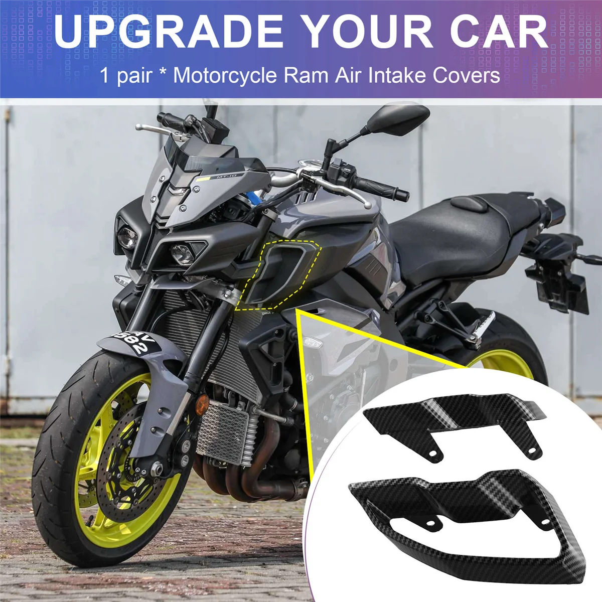 

Premium Motorcycle Ram Air Intake Covers Panels Fairing Fit for