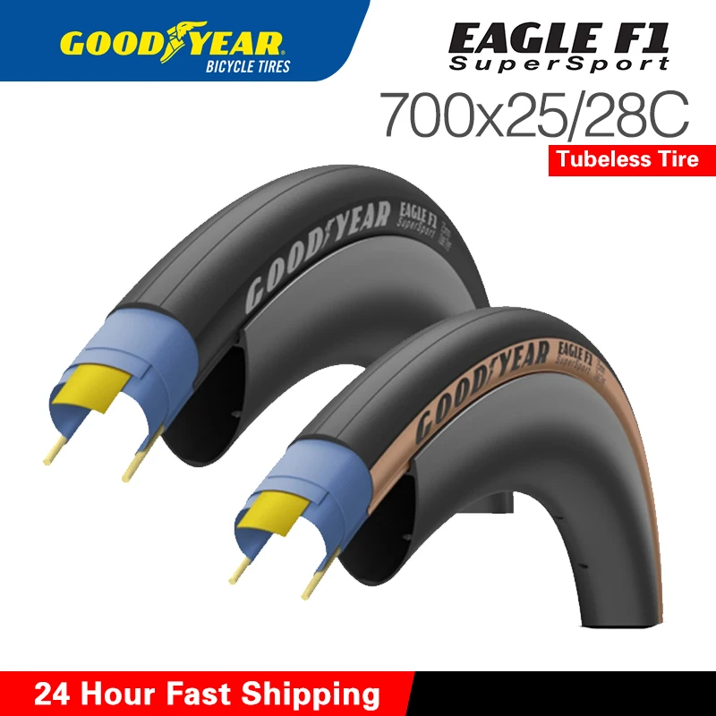 Goodyear neumáticos de bicicleta Eagle F1 Supersport 700x28C neumático de bicicleta de carretera sin cámara 700x25C cubierta plegable piezas de neumáticos de ciclismo de grava