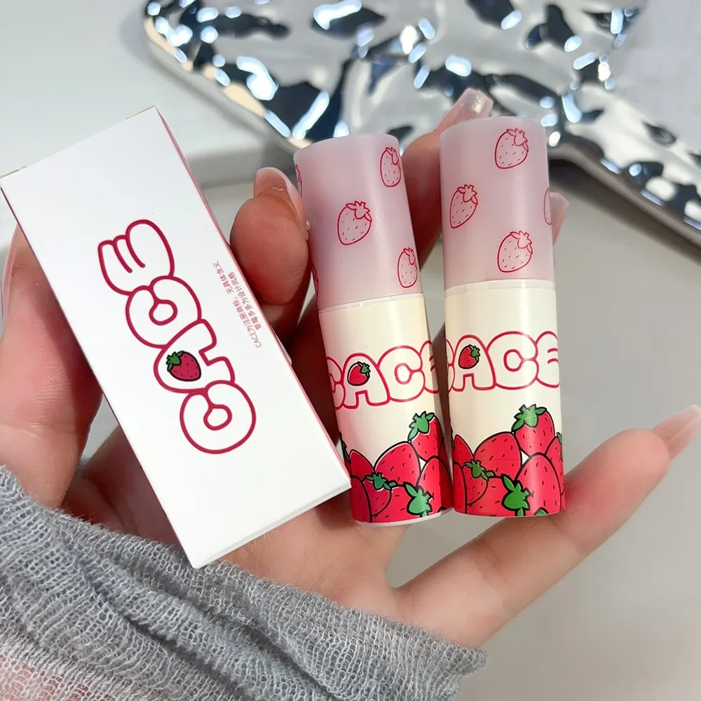 Lovely Strawberry Lip Mud Clay Velvet Matte Lipstick Makeup Waterproof Long-lasting Smooth Red Lip Tint Pigment Lip Gloss 6Color