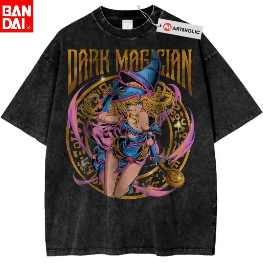 Yu-Gi-Oh! Vintage Lavado Camiseta com estampa de Osiris, o Dragão do Céu, camiseta gráfica de anime com ajuste oversized para streetwear Harajuku no verão