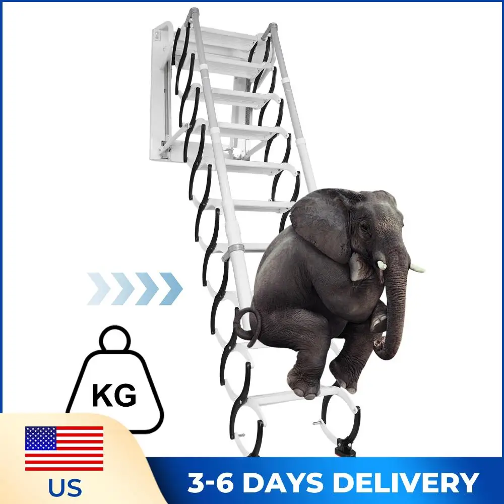 

Телескопическая складная лестница для чердака/мансарды, выдвижная лестница для дома, использования внутри и снаружи помещений/на складе/в подвале