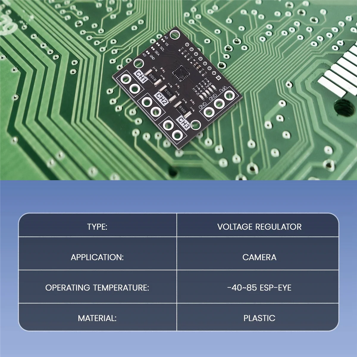 I2C SMBUS INA3221 Triple-Channel Shunt Current Power Supply Voltage Monitor Sensor Board Module Replace INA219 with Pins