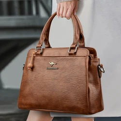 Famous Designer Women's Handbag High Quality Soft Leather Girl Large Capacity Shoulder Bolsas Fashion Retro Female Tote Bags Sac