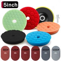 5 Inch Glossy Pad Heavy Cutting Polisher Sponge Kit Car Headlight Buffing Waxing Detailing Washing Cleaning Polishing Disc Pads
