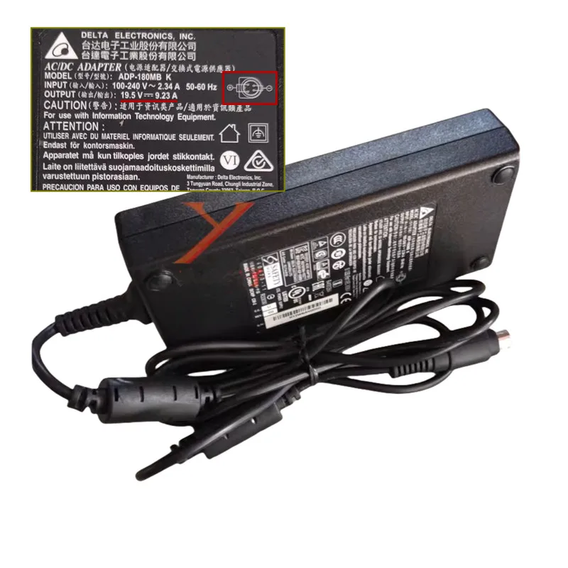 Original Delta ADP-180MB K 19.5V 9.23A 180W 4Holes AC Adapter Charger Laptop Power Supply 4-Pin Female Plug Genuine