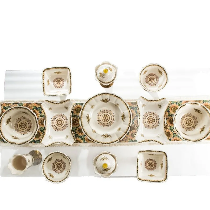 Ethnic Fruit Plate 11 Sets Uyghur Eurbon Festival European Ceramic Light Luxury