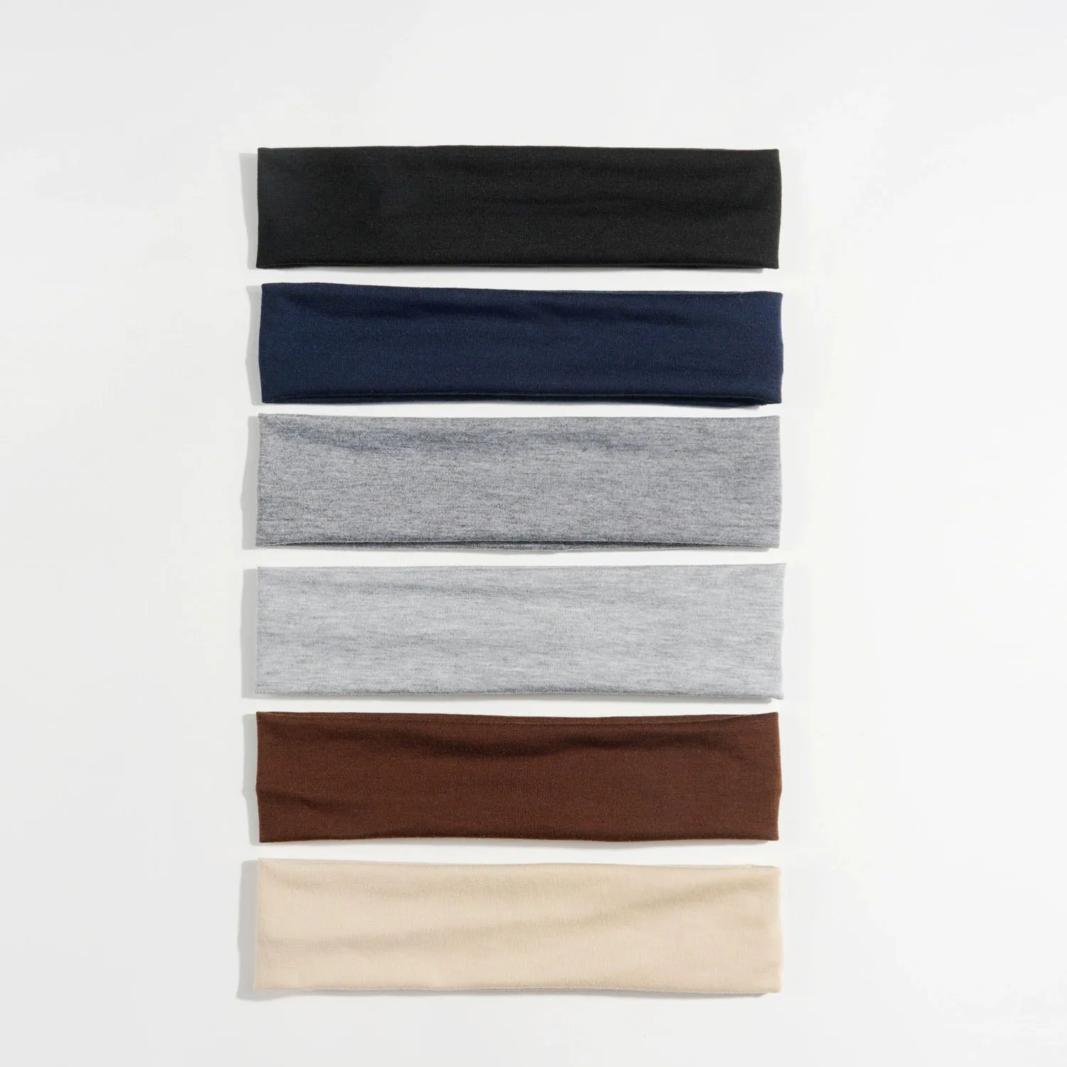 6PCS Simple Basic Solid Color Sports Yoga Hair Bands Running Antiperspirant Sweat Absorbent Headbands for Men and Women