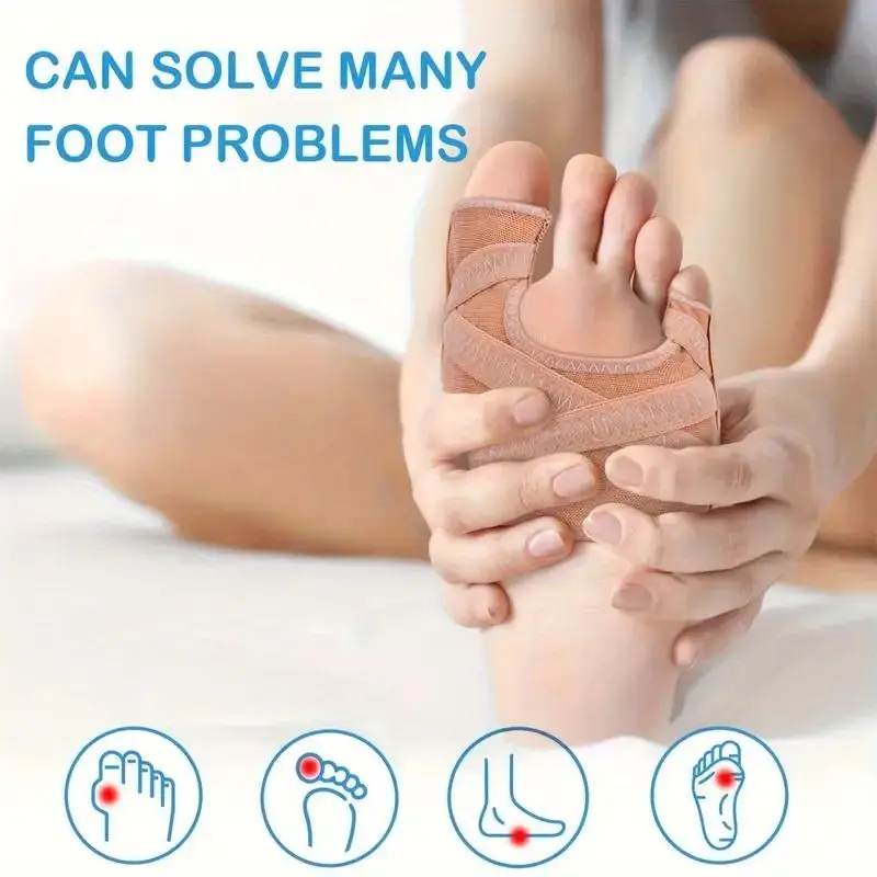 Correttore per alluce valgo in tessuto traspirante regolabile per alluce valgo, separatore distanziatore, correttore per dita dei piedi, calzini sportivi per alluce valgo da corsa