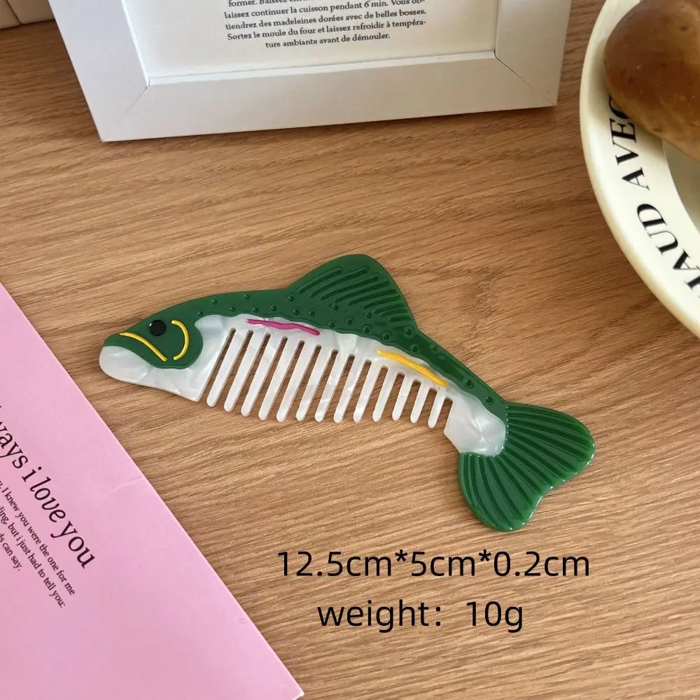 Lovely Wide Toothed Acetate Comb Fruit Design Cartoon Animal Hair Care Comb Massage Function Anti-static Hairdressing Comb