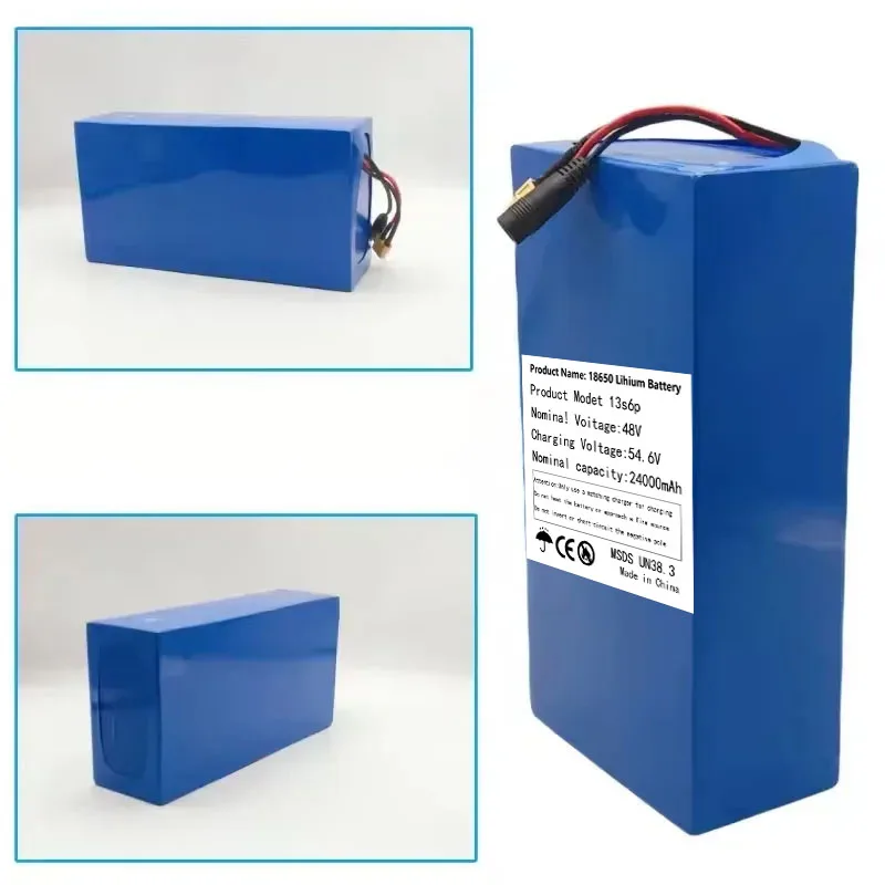 13S6P 48 فولت 24 أمبير 18650 بطارية ليثيوم 1000 واط عالية الأداء 54.6 فولت متكاملة 50 أمبير BMS لبطارية احتياطية لأداة الطاقة الخارجية
