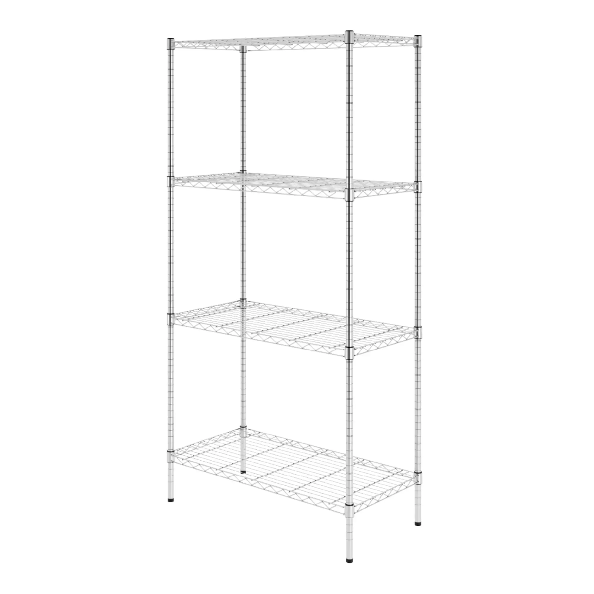 

Heavy Duty Zinc Coated Steel Wire Shelving Unit, 4-Tier Adjustable Height, NSF Certified, For Garage Kitchen Pantry, 18x48x72