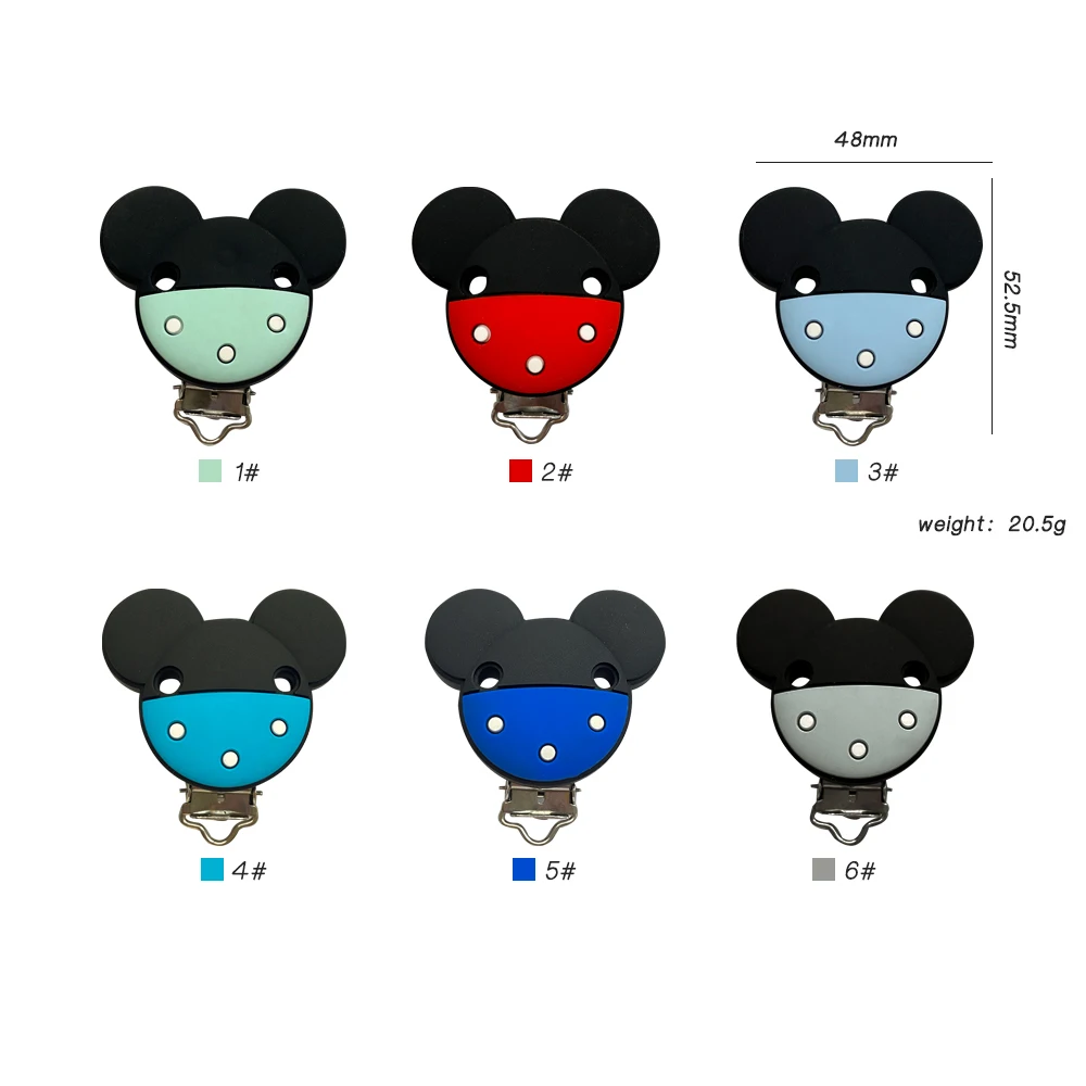 3pcs Silicone Mickey Pacifier Clips Food Grade Teethers For Baby DIY Baby Soother Nursing Pacifier Chain Accessories