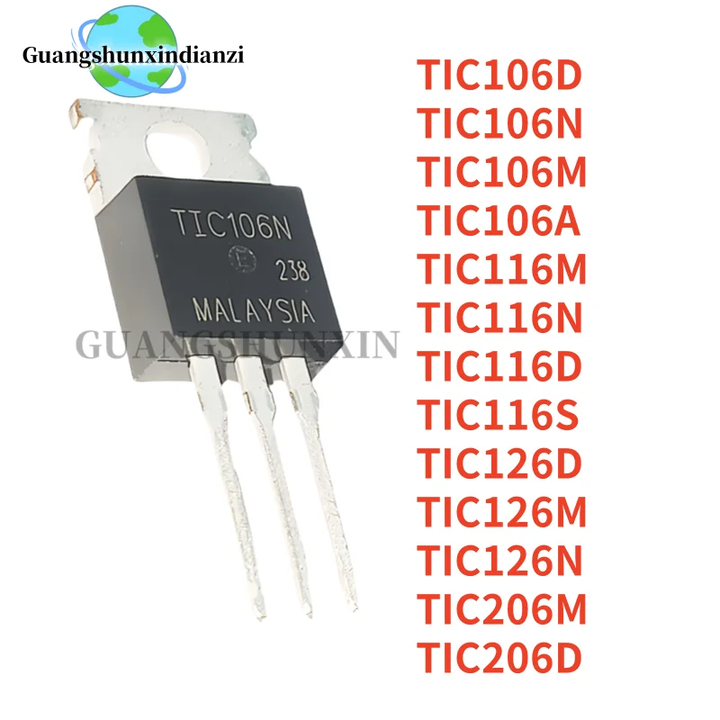 10PCS NEW TIC106D TIC106N TIC106M TIC106A TIC116M TIC116N TIC116D TIC116S TIC126D TIC126M TIC126N TIC206M TIC206D TO-220