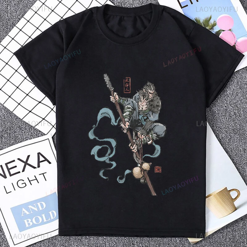 Role Playing Games Black Myth Wukong Chinese Traditional Culture T-shirt ACG Streetwear Short Sleeve Man Tshirt Summer Style Tee