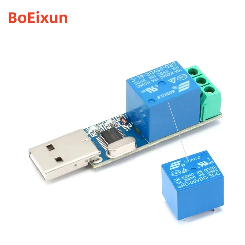 LCUS-1 type USB Relay Module Electronic Converter PCB USB Intelligent Control Switch SRD-05VDC-SL-C 5V 10A Rele