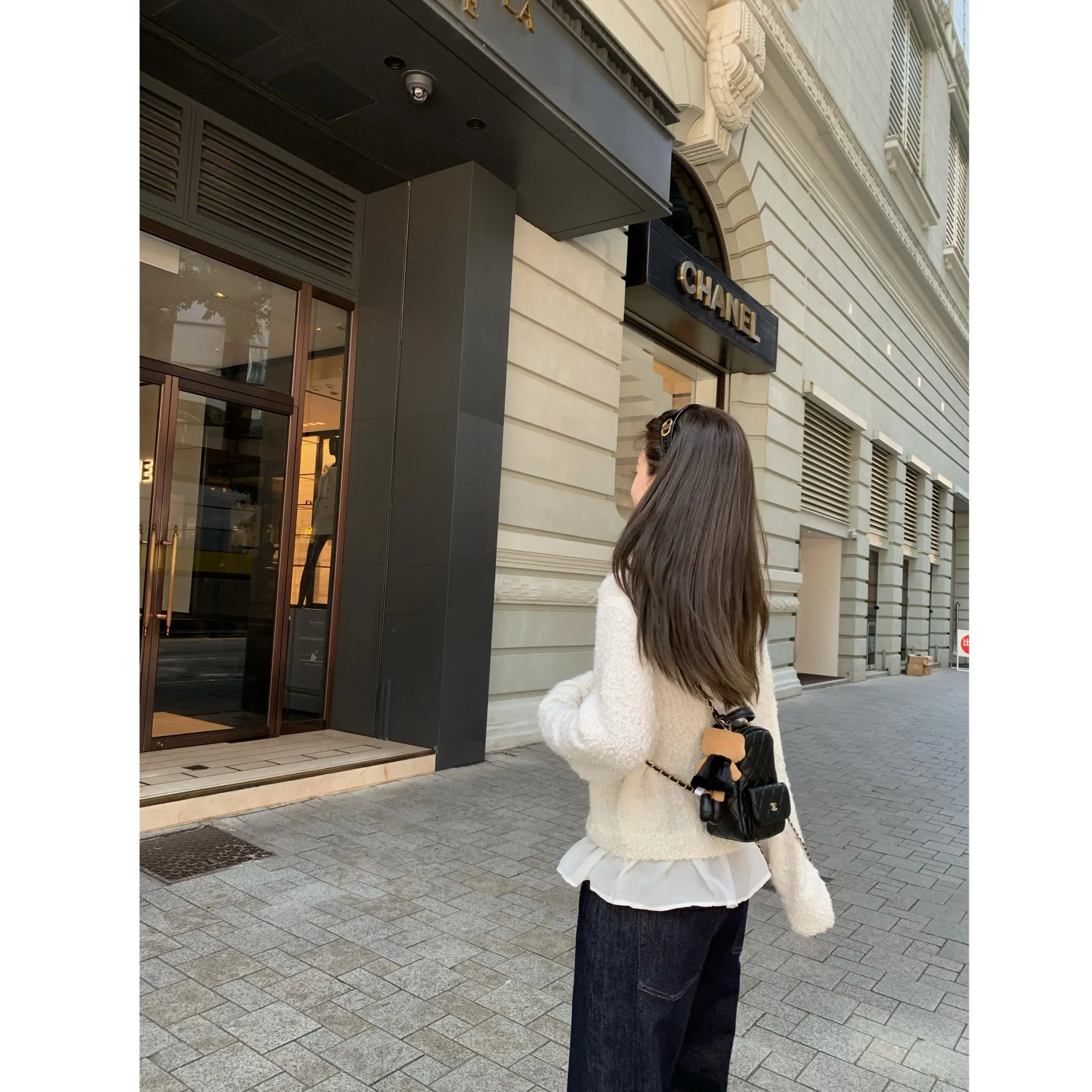 

Вязаный топ Laid-ba Splice из тонкой круговой пряжи с имитацией двухслойности, с длинными рукавами, свободного кроя, женский вязаный свитер