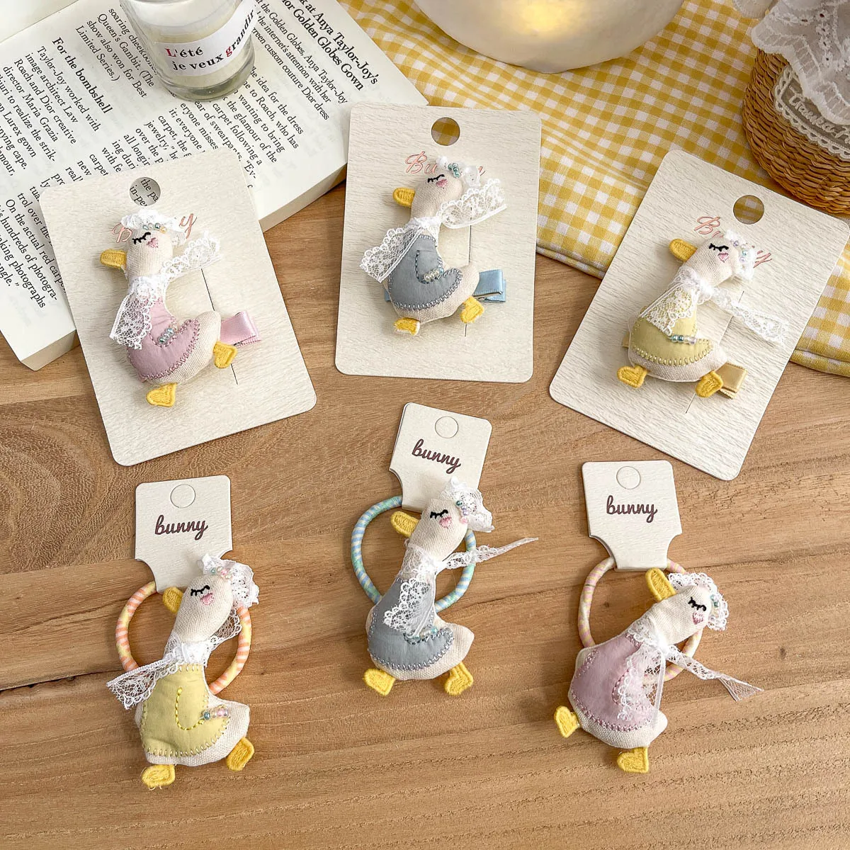 

Children's Lace Duck Hairpin Cartoon Cute Kids Elastic Hair Band Cotton-filled Baby Ponytail Rubber Band Girls Hair Accessories