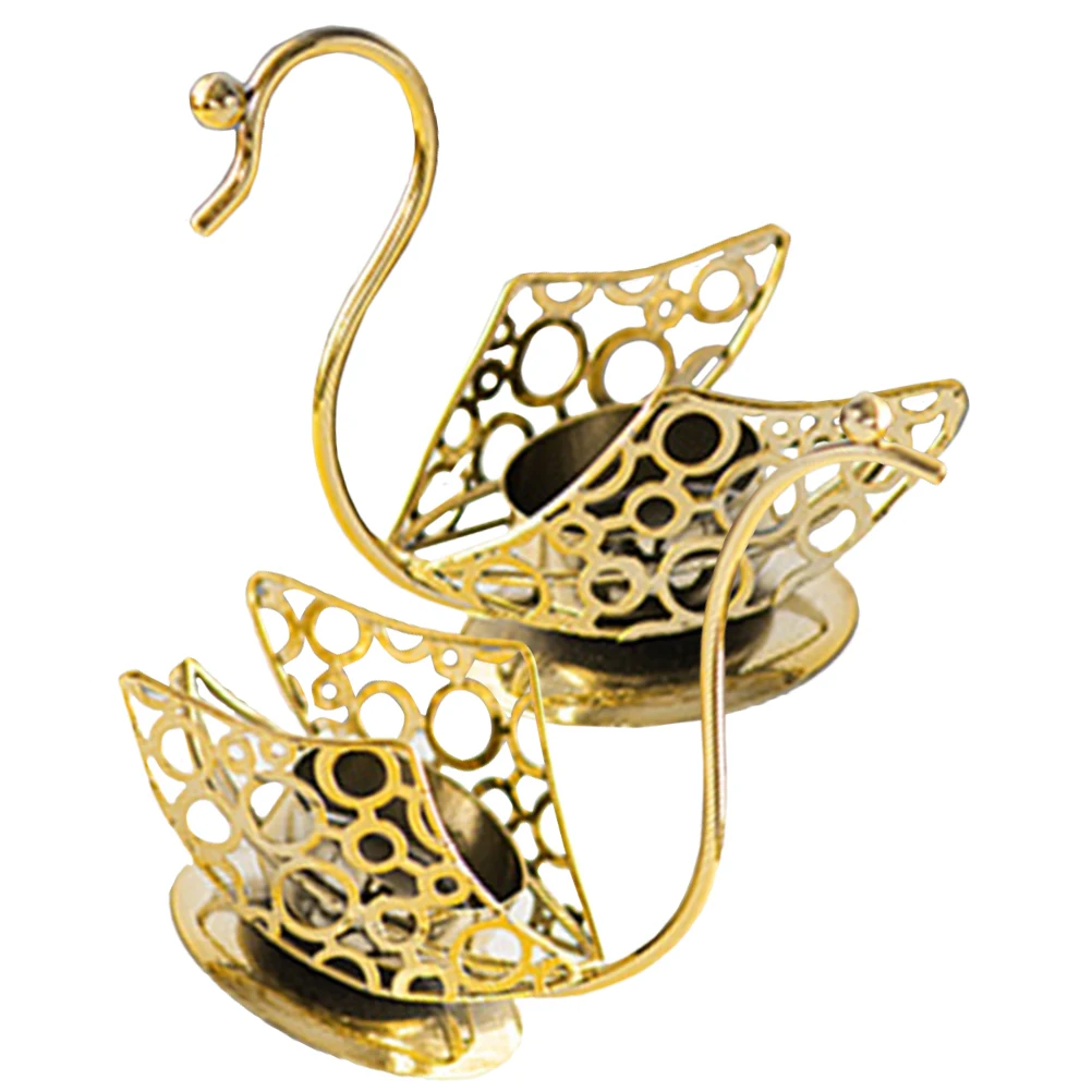 

2pcs Metal Hollow Swan Candlestick Decorative Iron Tea Light Holders Romantic Candleholders for Table Centerpiece