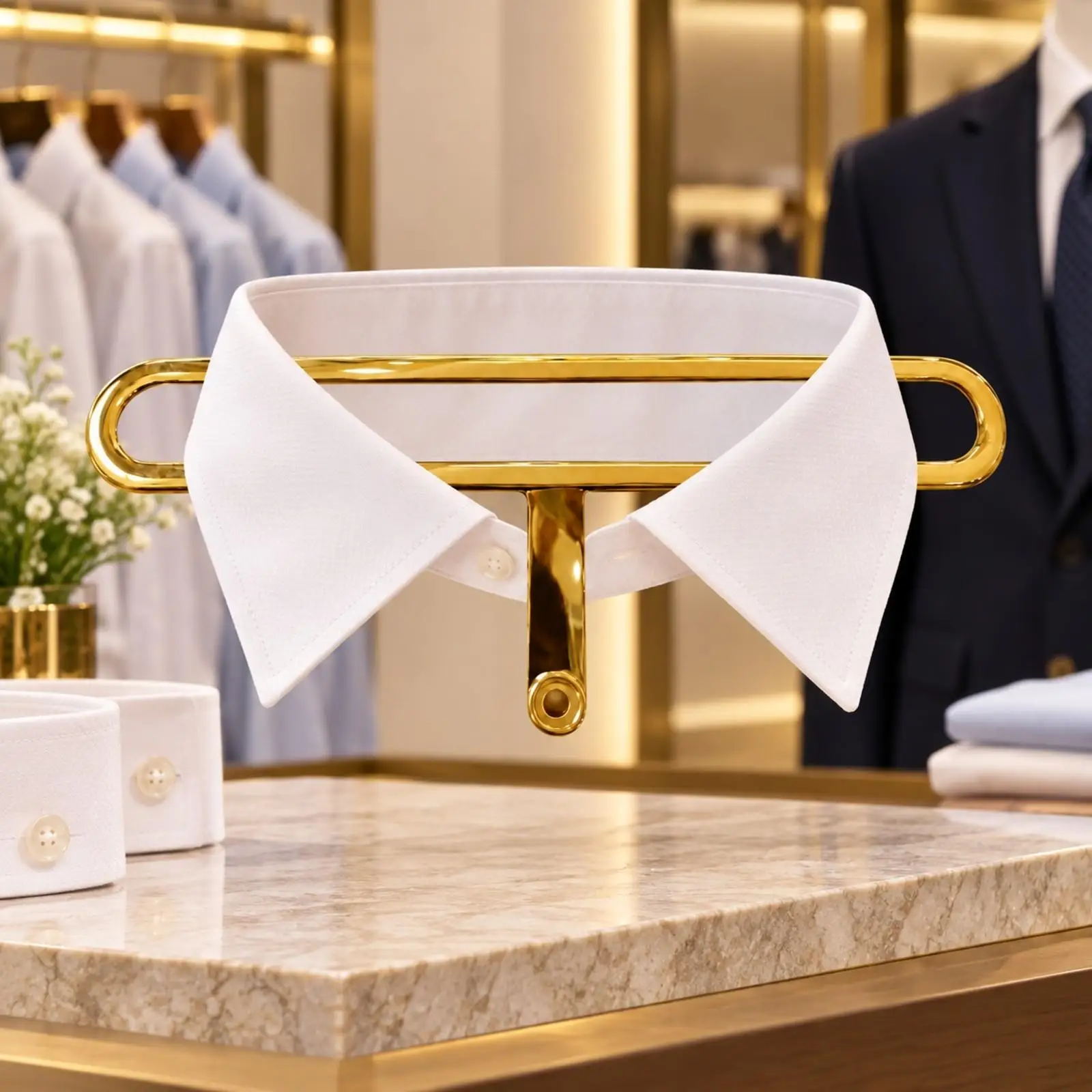 Freestanding Metal Tie Display Rack for Clothing Store Stainless Steel Shelf Rack for Showroom Display Stand
