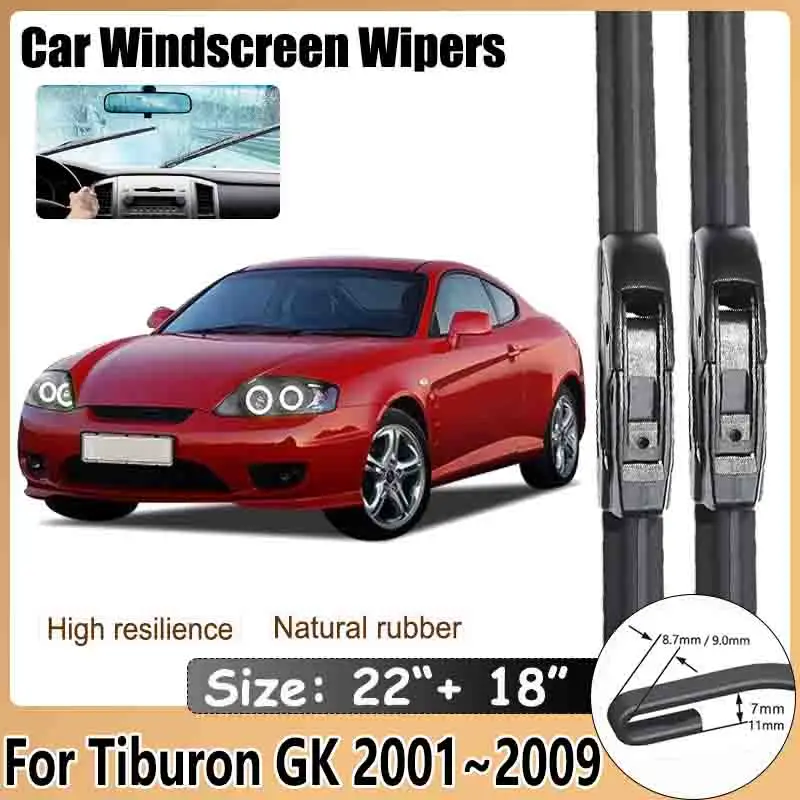 

Car Accessories for Hyundai Tiburon GK 2001~2009 Tuscani Windshield Wiper Hybrid Rubber Blade Window Cleaning Brushes 2008 2007