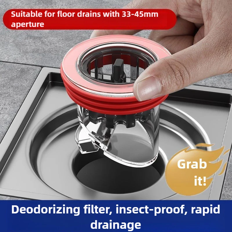 

1PC Universal Magnetic Floor Drain Deodorant Toilet Sewer Anti-odor Artifact Inner Core Toilet Insect Pipe Universal Cover